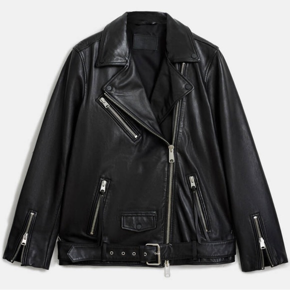 All Saints Billie Leather Biker Jacket - Picture 6 of 13